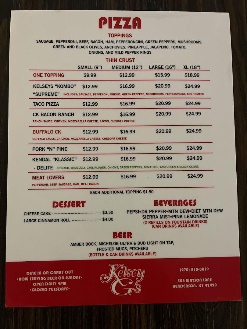 Kelsey G's Pizza & More