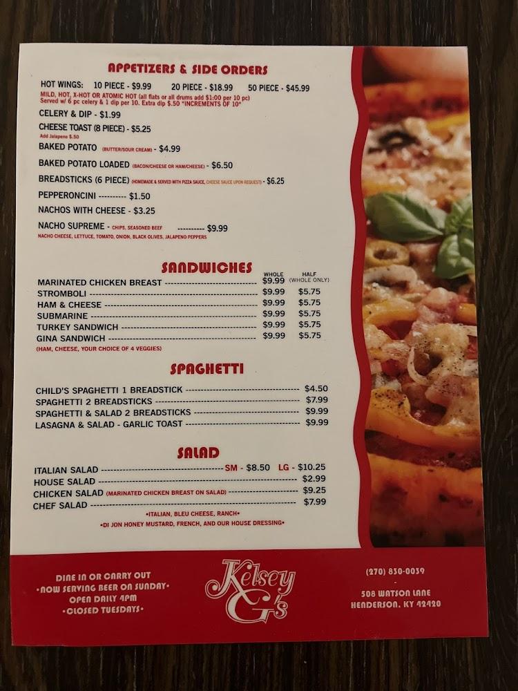 Kelsey G's Pizza & More Celery & Dip